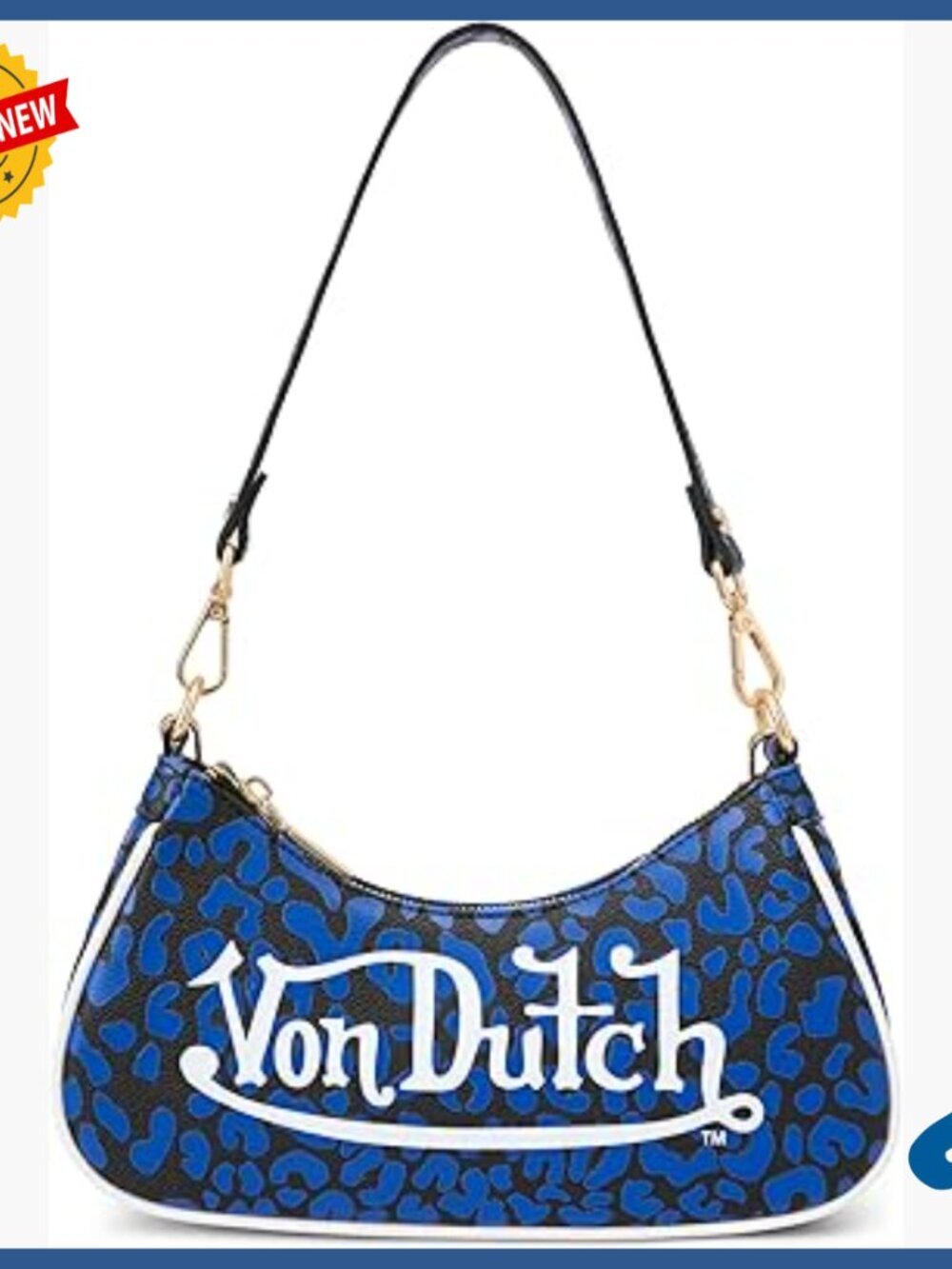 Small Vegan Leather Shoulder Bag with Chain Strap, Zip Closure Purse